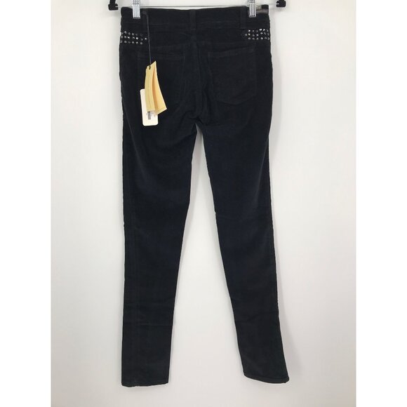 Citizens Of Humanity Avedon Low Rise Skinny Studded Velour Black Jean 25 NEW - Picture 6 of 11